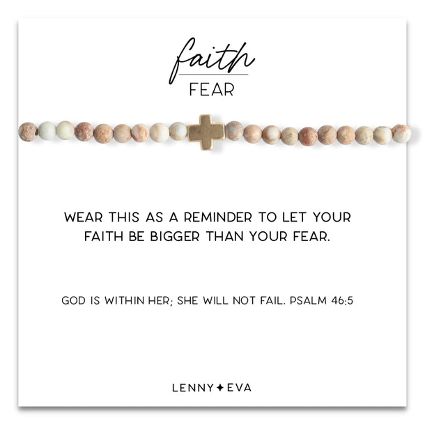 Fear Over Faith bracelet-White Jasper