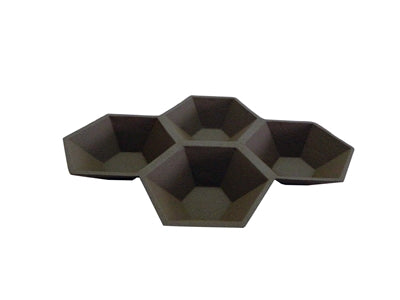 4 Compartment Tray in Brown