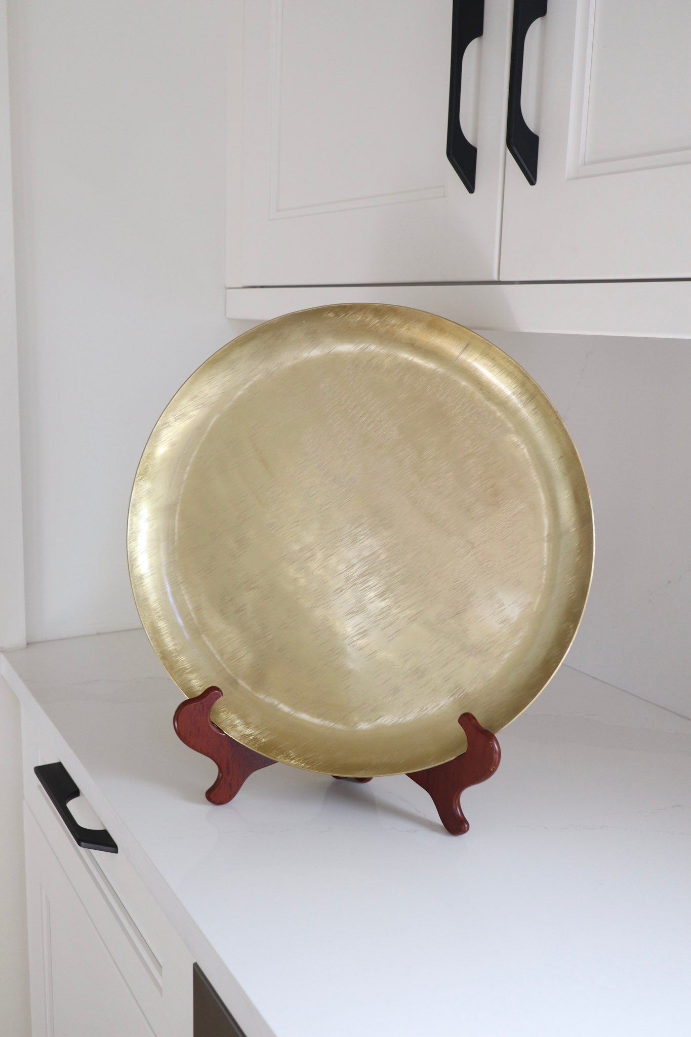 Gold Round Etched Tray